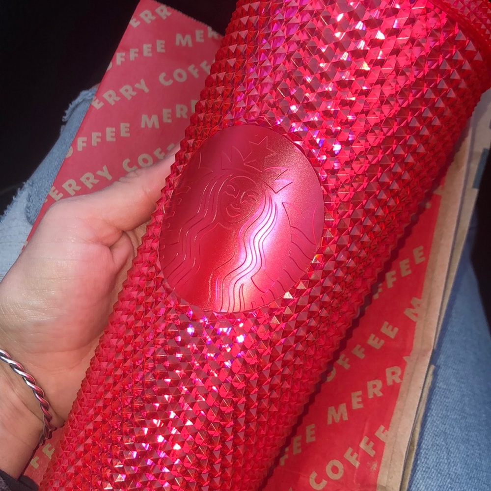 Starbucks neon pink studded Iridescent Cold Cup